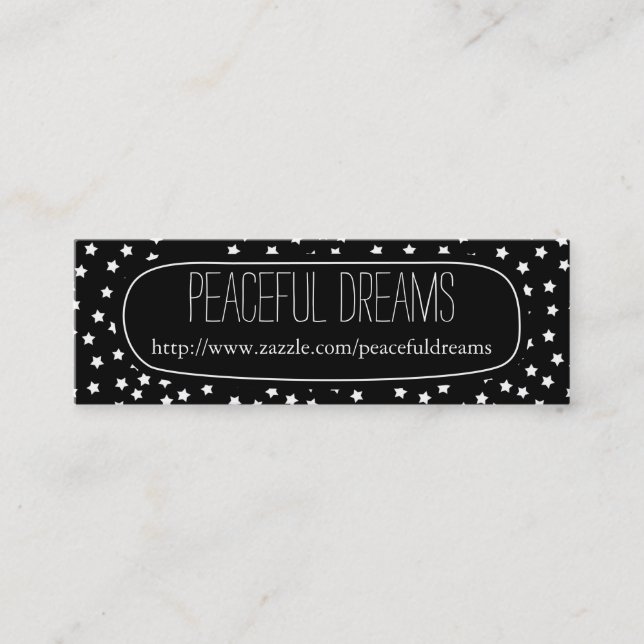 Black and White Stars Mini Business Card (Front)