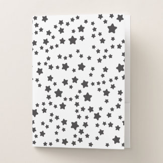 Black and White Stars Pattern art Pocket Folder
