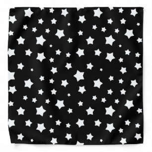 Black and white stars pattern bandana