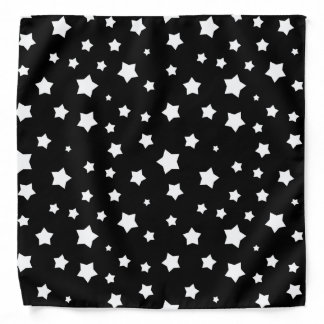 Black and white stars pattern bandana