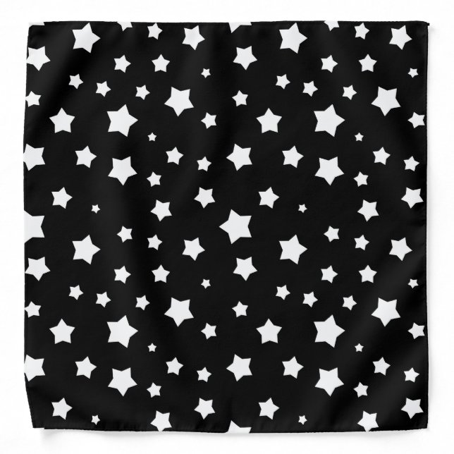 Black and white stars pattern bandana (Front)