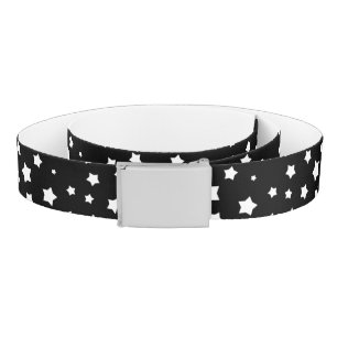 Black and white stars pattern belt