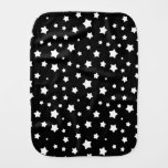 Black and white stars pattern burp cloth