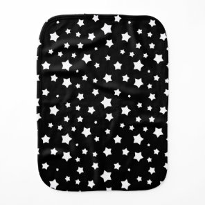 Black and white stars pattern burp cloth