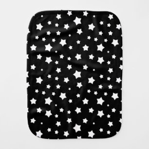 Black and white stars pattern burp cloth