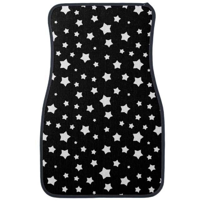 Black and white stars pattern car mat (Front)