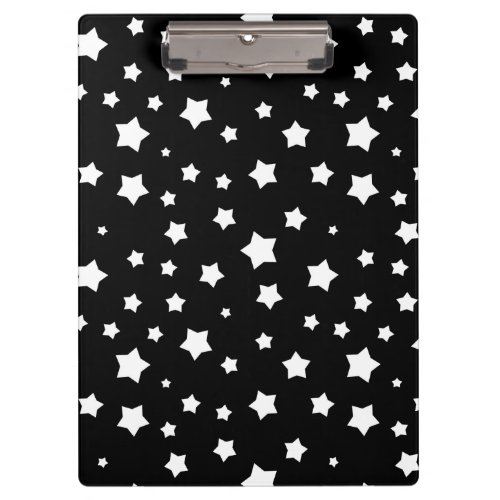 Black and white stars pattern clipboard
