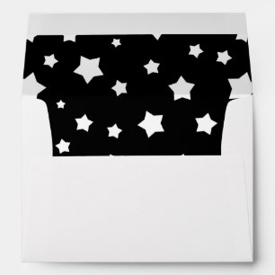 Black and white stars pattern envelope