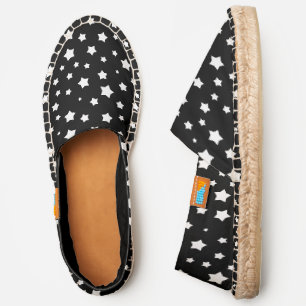Black and white stars pattern espadrilles