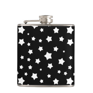 Black and white stars pattern flask