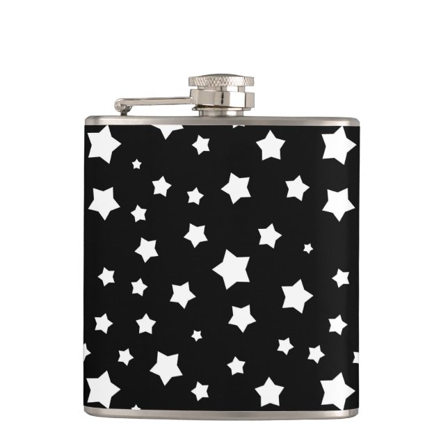 Black and white stars pattern flask (Front)