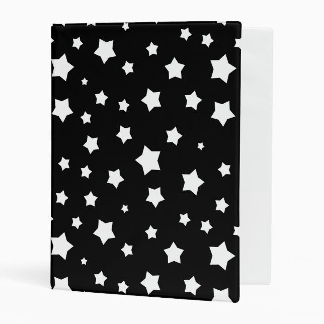 Black and white stars pattern mini binder (Front/Inside)