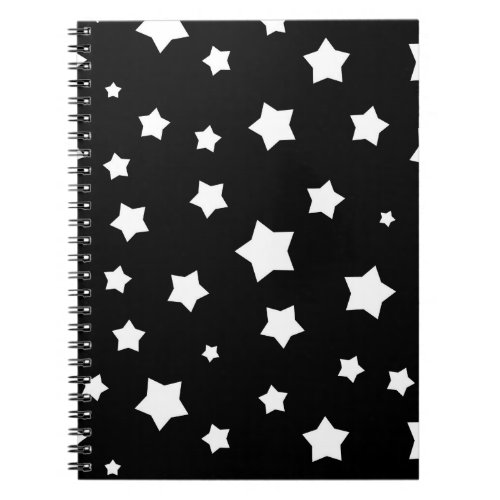 Black and white stars pattern notebook