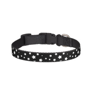 Black and white stars pattern pet collar