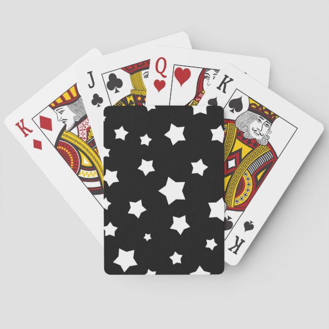 Black and white stars pattern poker cards (Back)