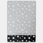 Black and white stars pattern post-it notes