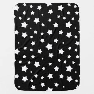 Black and white stars pattern receiving blanket