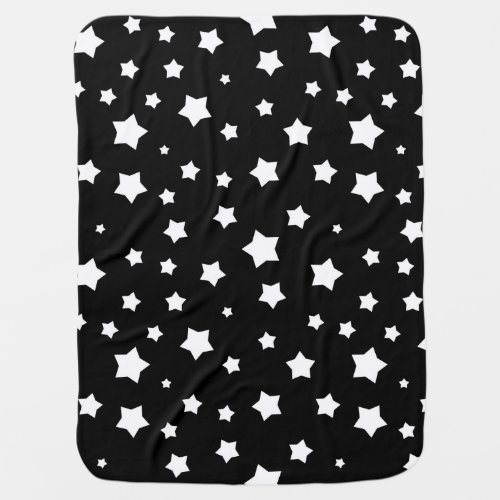 Black and white stars pattern receiving blanket