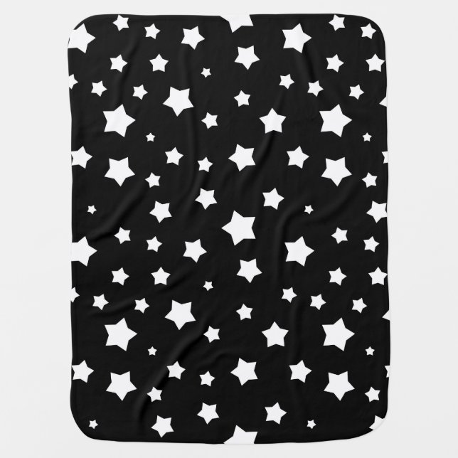 Black and white stars pattern receiving blanket (Front)