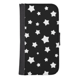 Black and white stars pattern phone wallet