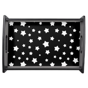 Black and white stars pattern serving tray