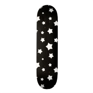 Black and white stars pattern skateboard deck