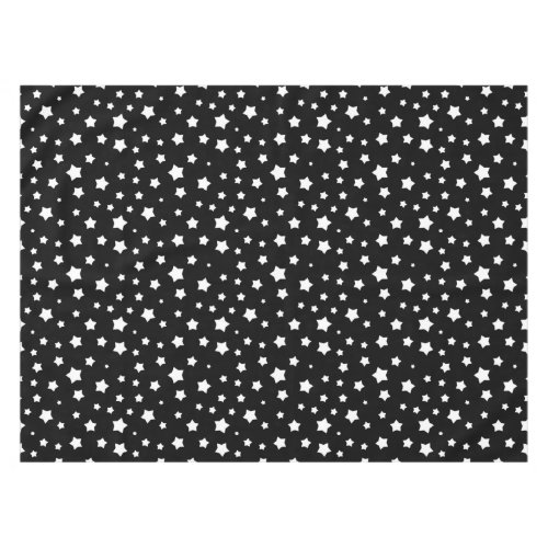 Black and white stars pattern tablecloth