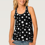 Black and white stars pattern tank top
