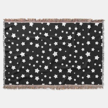 Black And White Stars Pattern Throw Blanket by boutiquey at Zazzle