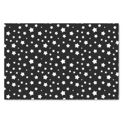 Black and white stars pattern tissue paper