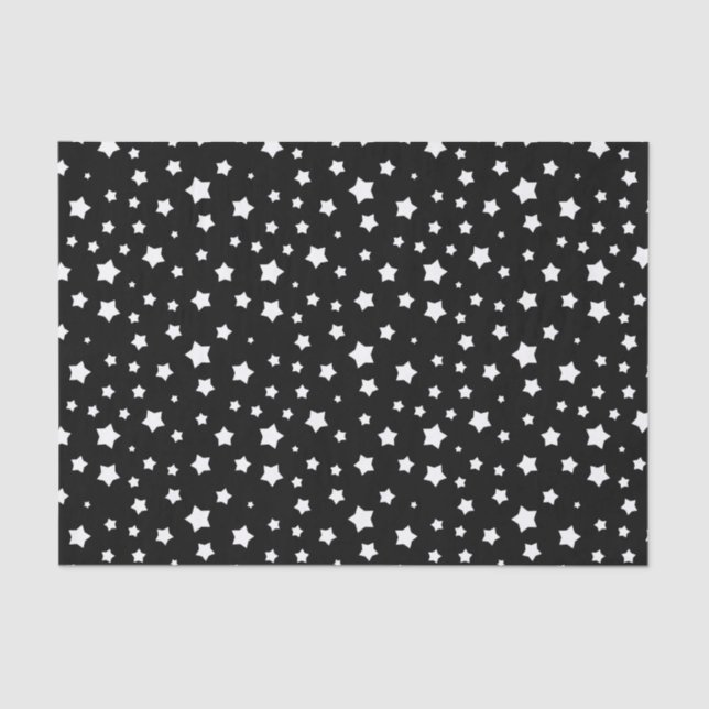 Black and white stars pattern tissue paper (Front)