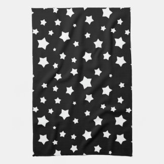 Black and white stars pattern towel