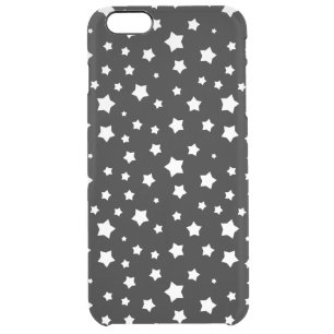 Black and white stars pattern clear iPhone 6 plus case