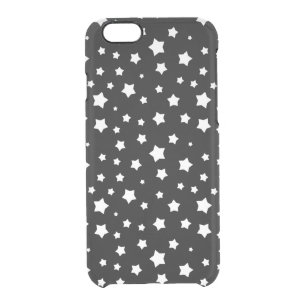 Black and white stars pattern clear iPhone 6/6S case