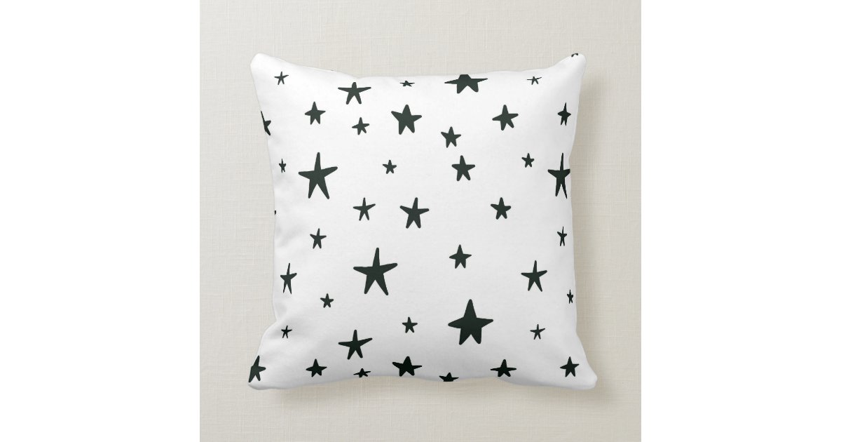 Black and White Stars Pillow