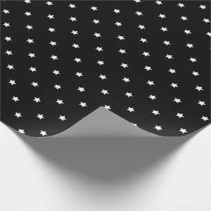 Black And White Stars Polka Dot Pattern Wrapping Paper