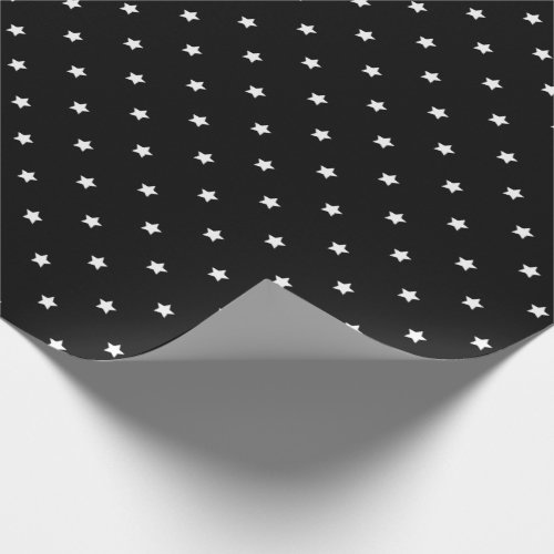 Black And White Stars Polka Dot Pattern Wrapping Paper