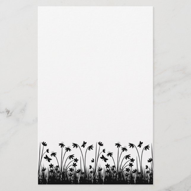Black and White Stationary Stationery (Front)