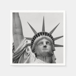 Black and White Statue of Liberty New York Napkins