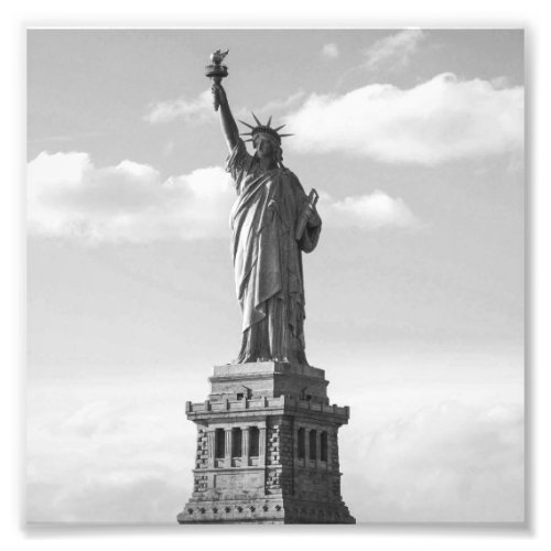 Black and White Statue of Liberty Photo Print