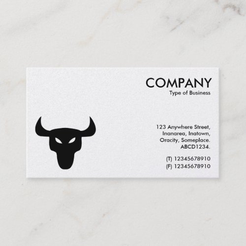 Black and White Steer Symbol _ Alternating sides Business Card