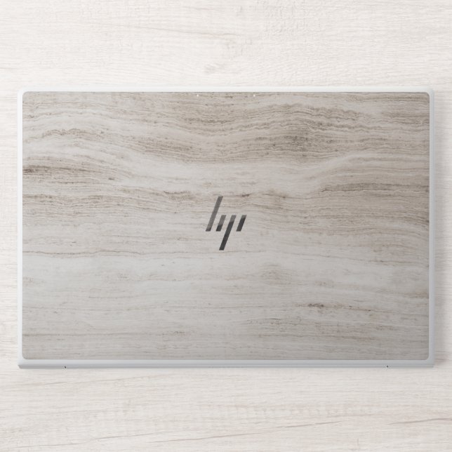 Black And White Stone Look Marble HP Laptop Skin (Front)