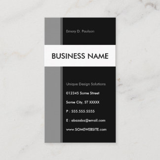 black and white streamline business card