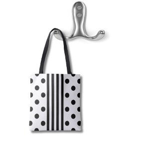 Black And White Stripe And Polka Dots