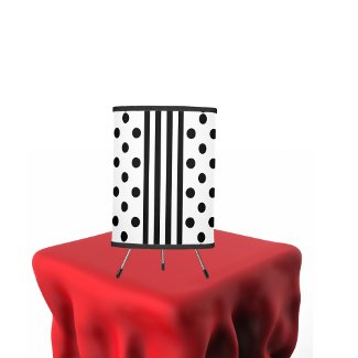 Black And White Stripe And Polka Dots