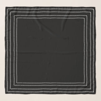 Black and White Stripe Border Islamic Scarf