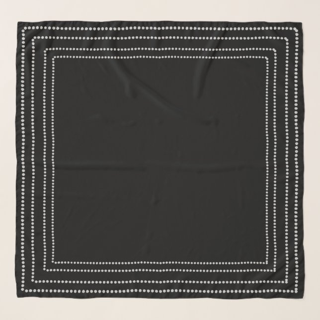 Black and White Stripe Border Islamic Scarf (Front)