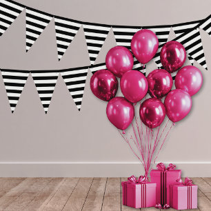 Black And White Stripe Bunting Banner
