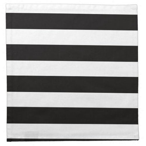 Black and White Stripe Cloth Napkin