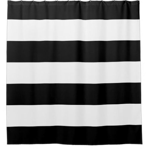 Black and White Stripe Custom Color Shower Curtain